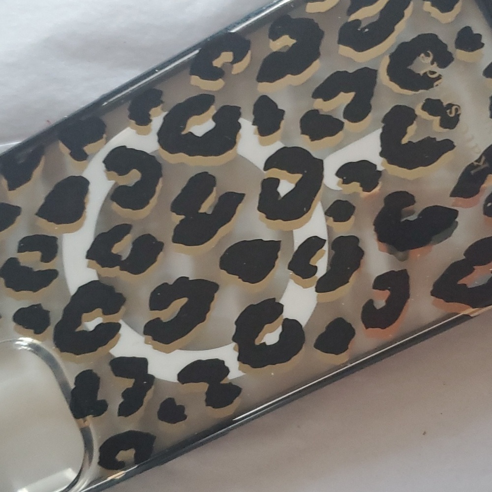 Kate Spade Defensive Hardshell Case for iPhone 13/14- City Leopard Black/Clear - Picture 7 of 7